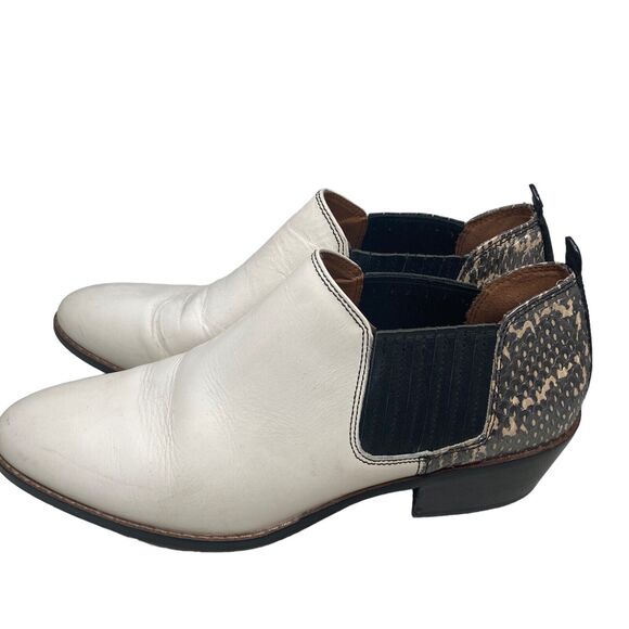Coach Devin Leather and Snake Print Booties Womens 10B White - Picture 12 of 12